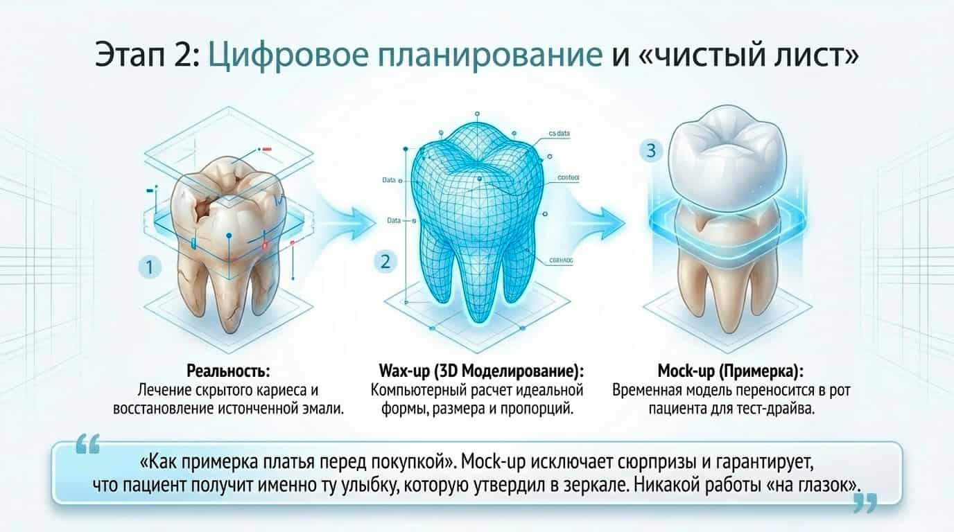 Цифровое планирование: wax-up и mock-up 