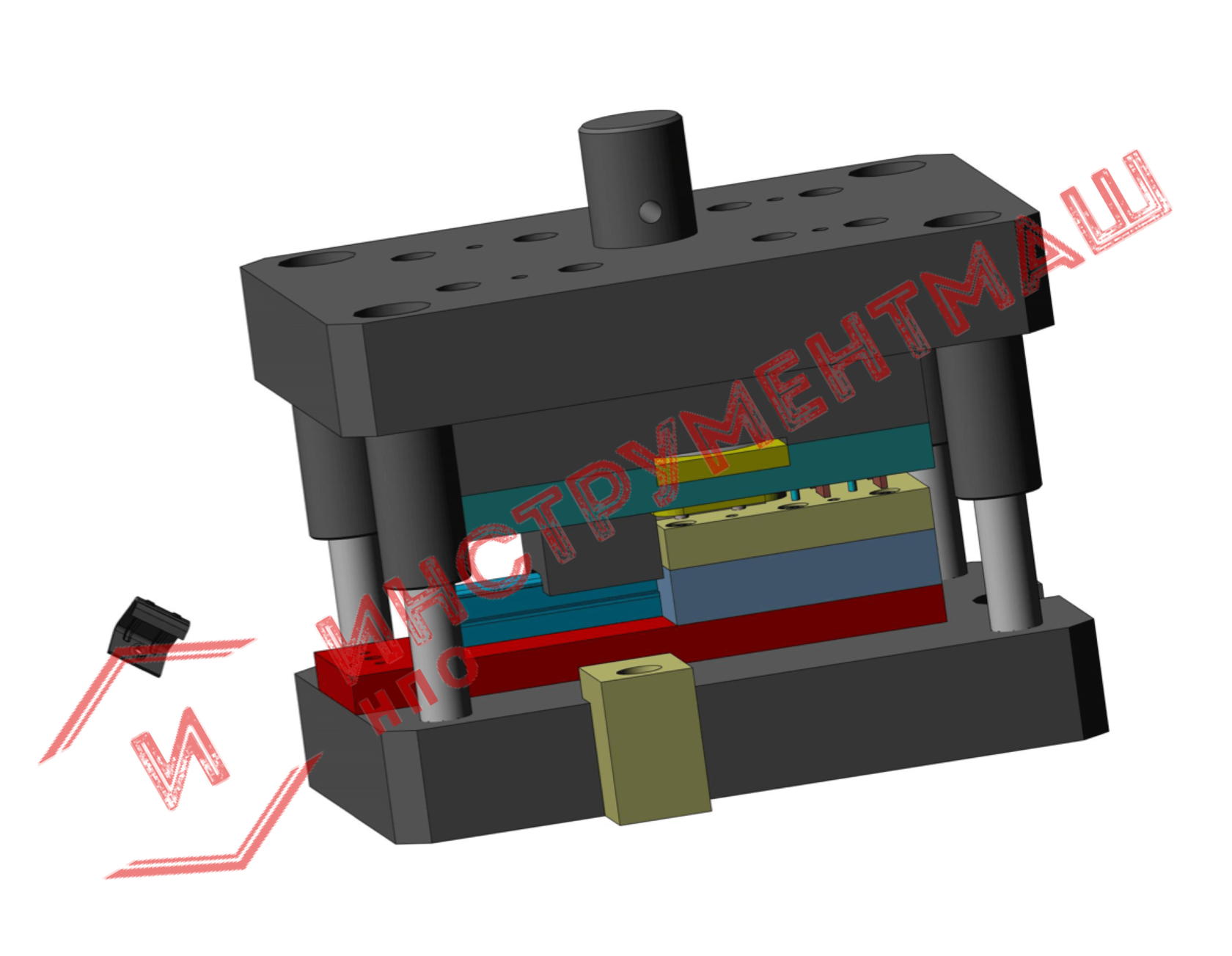 Штамп последовательного действия с вырубкой и гибкой изделия на ...