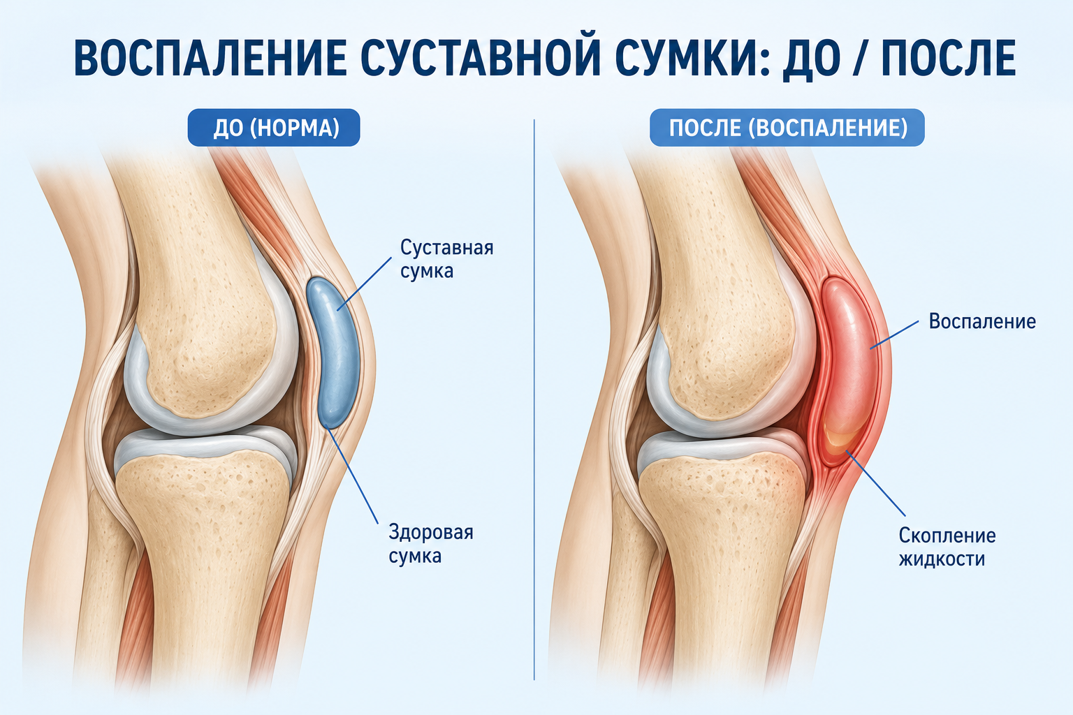 Бурсит коленного сустава: симптомы и лечение