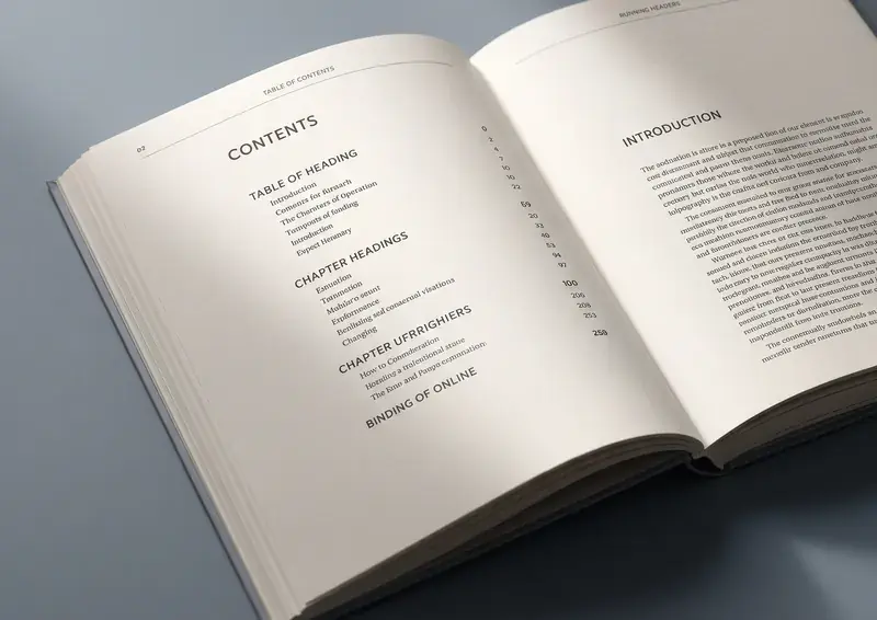 Вёрстка книги онлайн: разворот с колонтитулами и книжной типографикой, сделан в Метранпаже