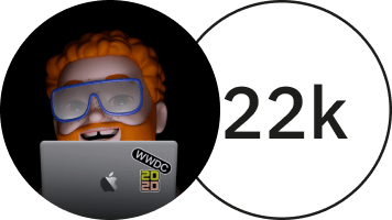 Нарисованное лицо и число пользователей Vodeo