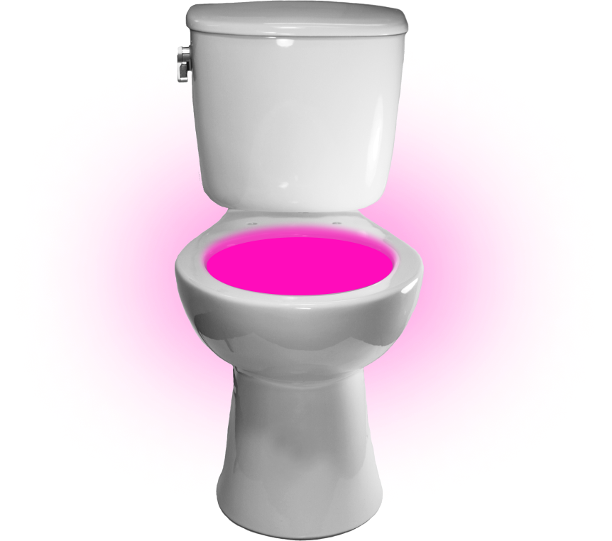 розовый свет в туалете