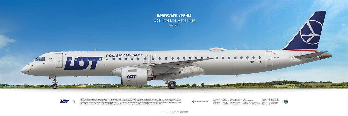 Профиль самолета, Embraer 195-E2, LOT Polish Airlines