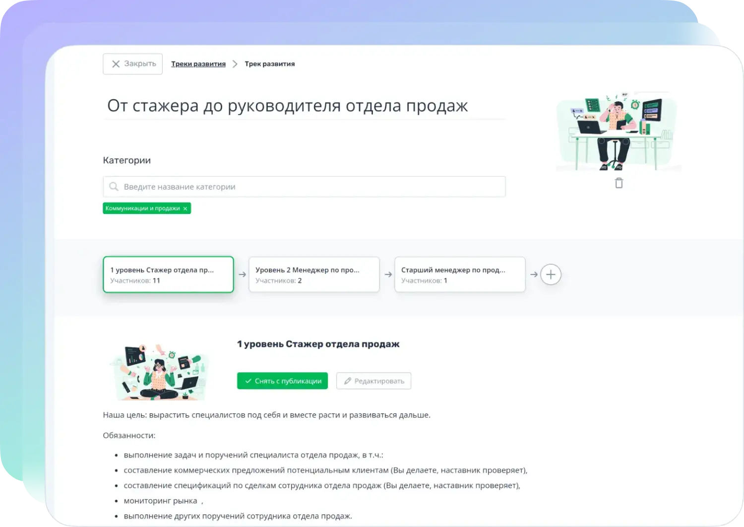 Карьерные треки и траектории развития сотрудников на платформе Teachbase