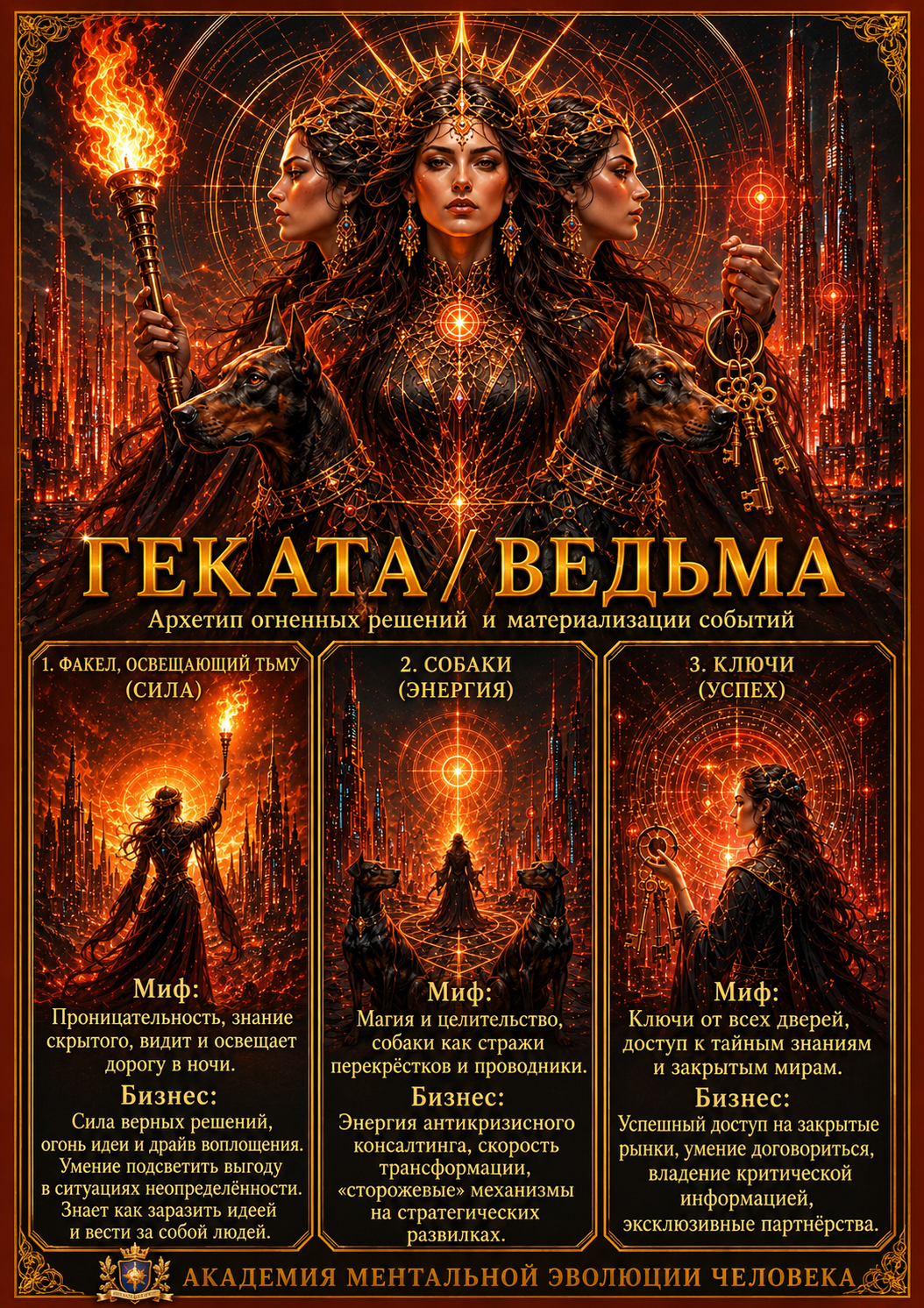 Карта архетипа Геката из колоды «Архетипы. Путь Героя»