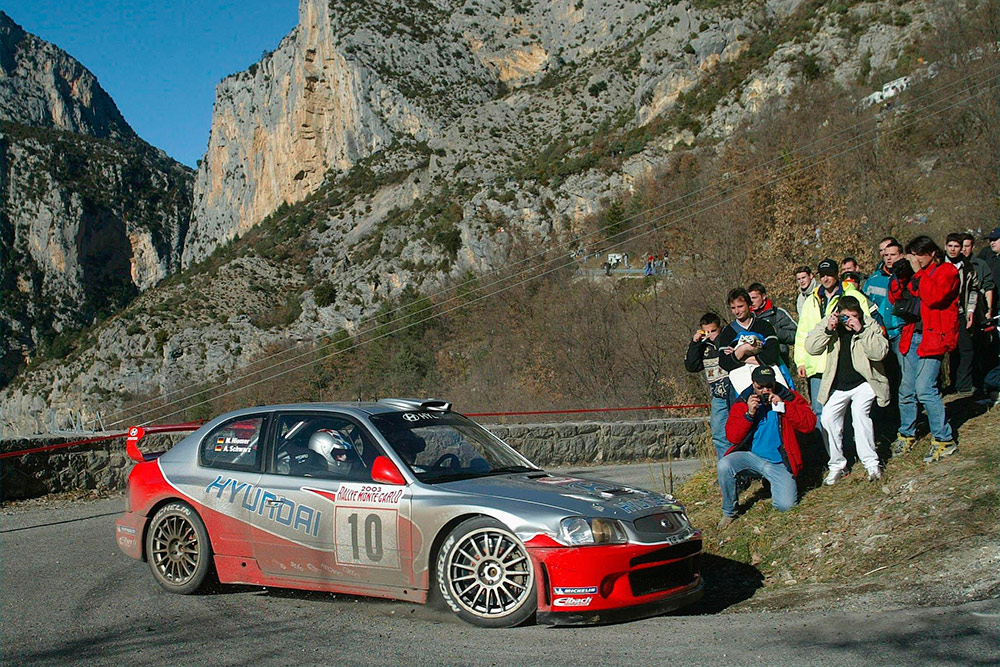 Армин Шварц и Манфред Химер, Hyundai Accent WRC3 (X18 HMC), ралли Монте-Карло 2003