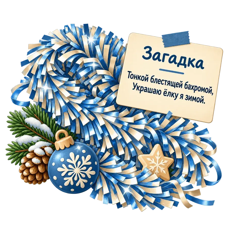 Новогодний дождик с запиской-загадкой для новогоднего домашнего квеста