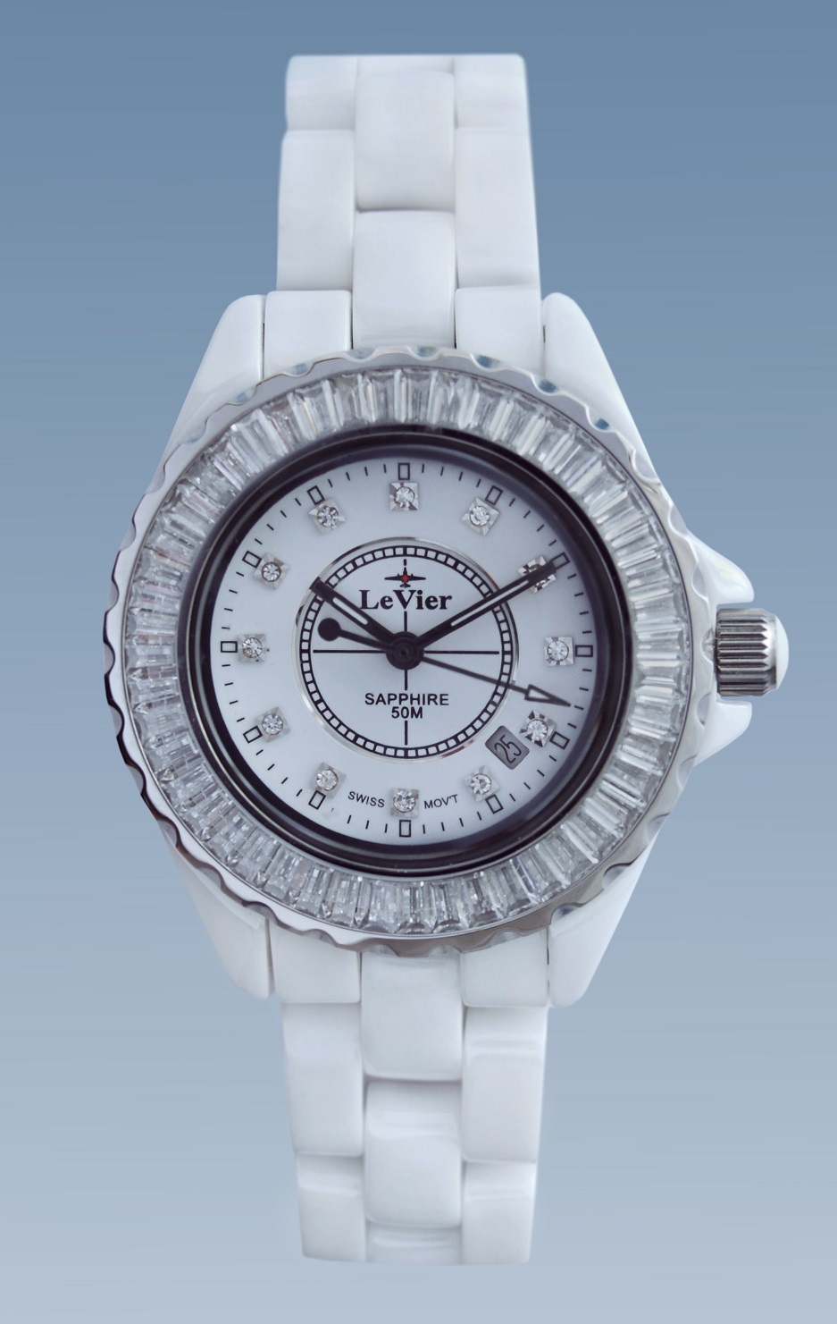 Купить женские керамические часы LeVier L 7514 L Wh/Wh