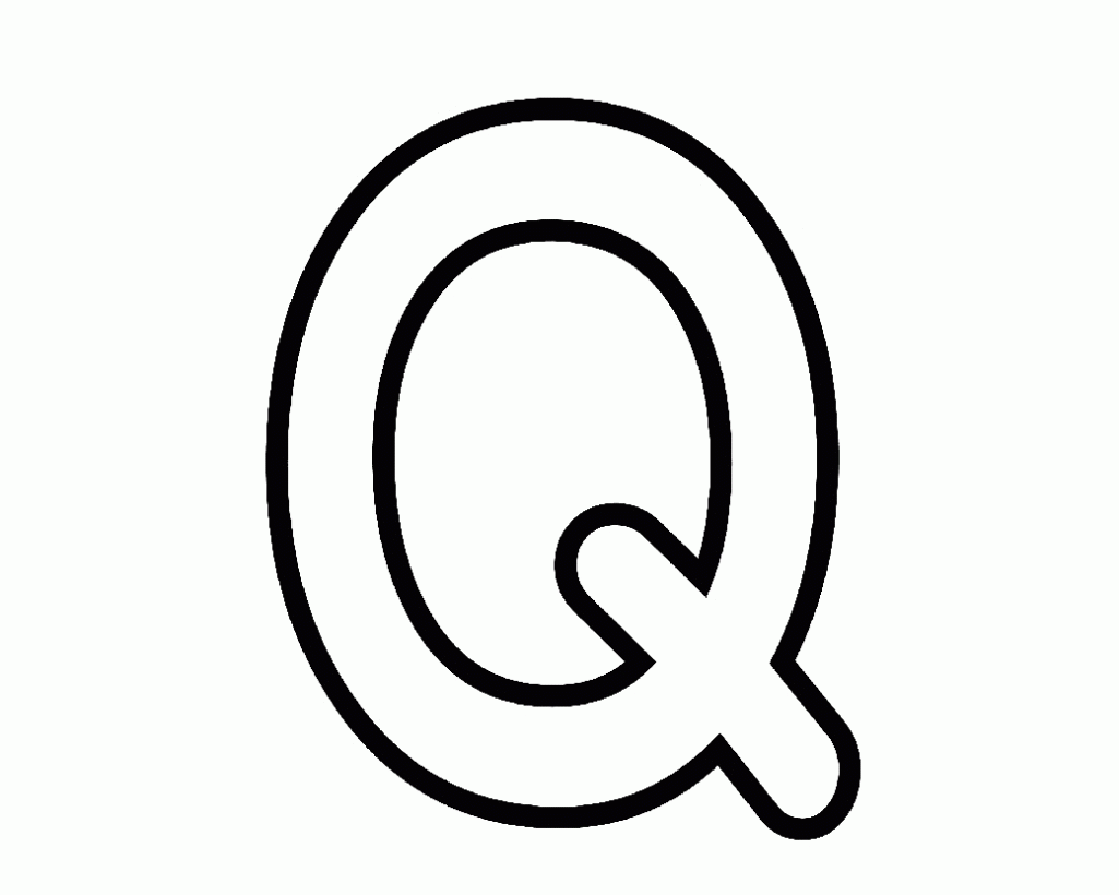 Буква Q распечатать А4 раскраска