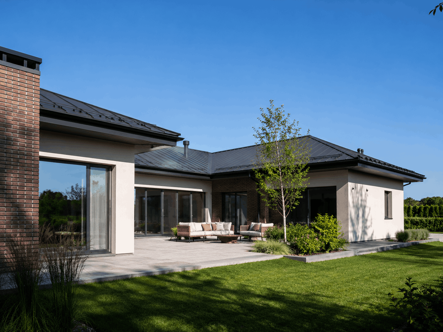 Patio 138 — реальный дом из газобетона с внутренним двориком