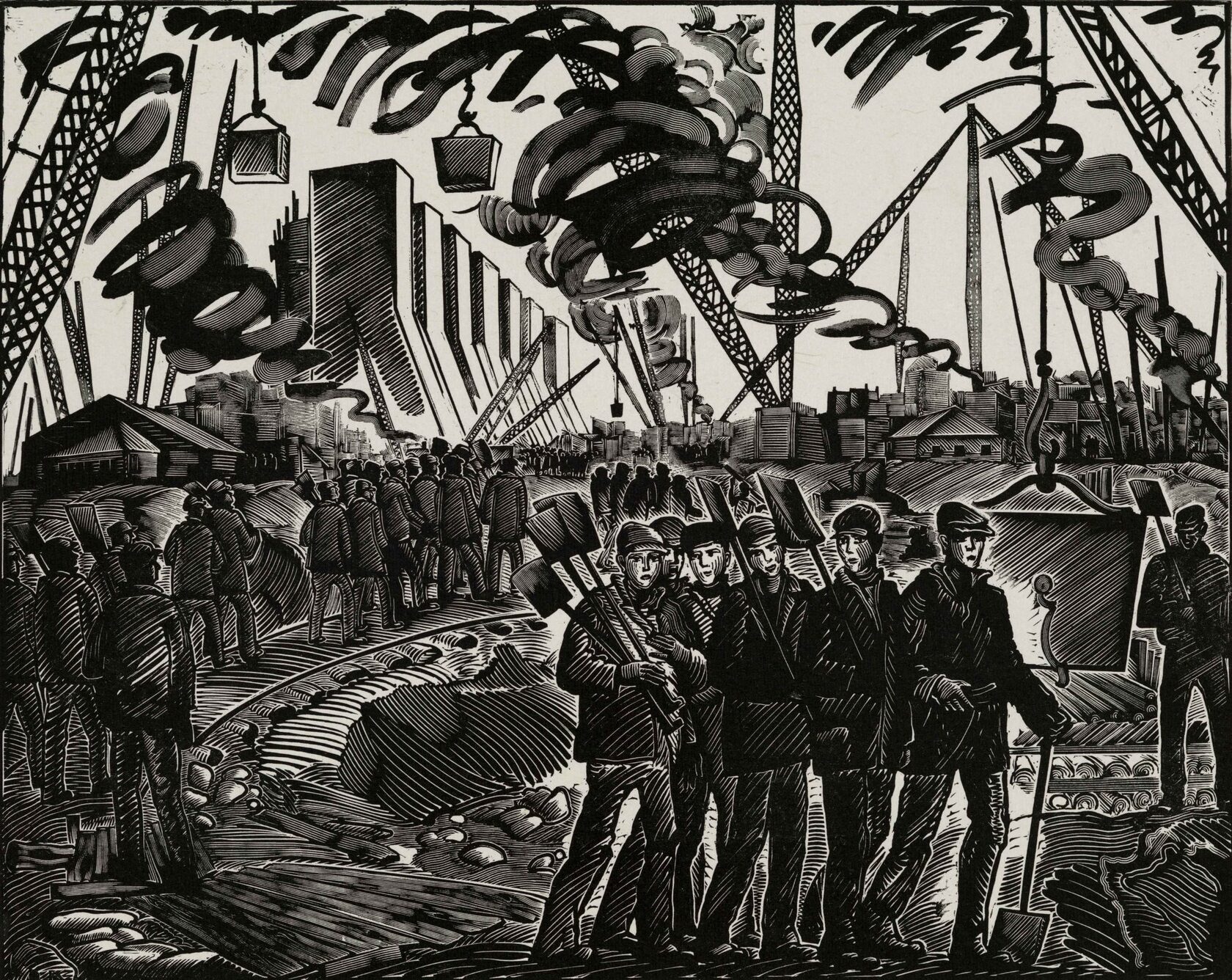 Кравченко А.И. Днепрострой. Рабочая смена. 1931 
