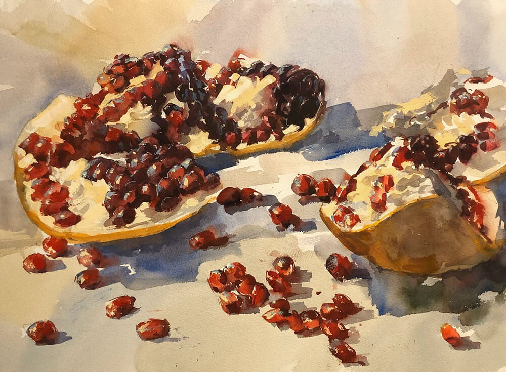 Pomegranate. 2021. Watercolor on paper, 36x56 cm