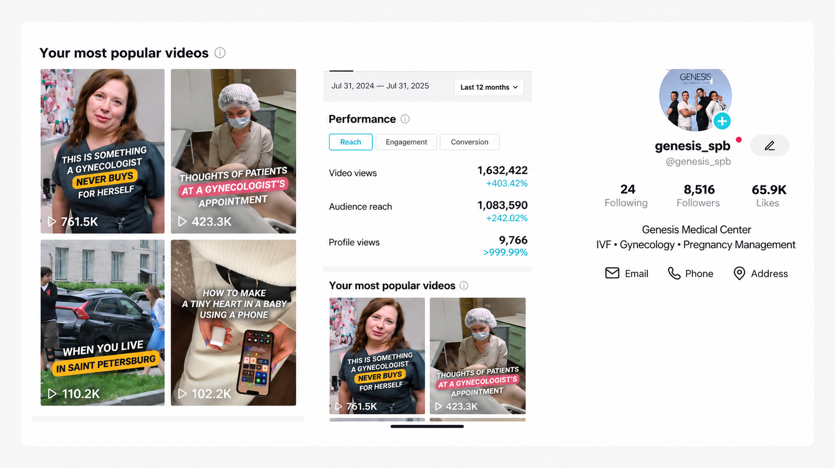 TikTok account statistics