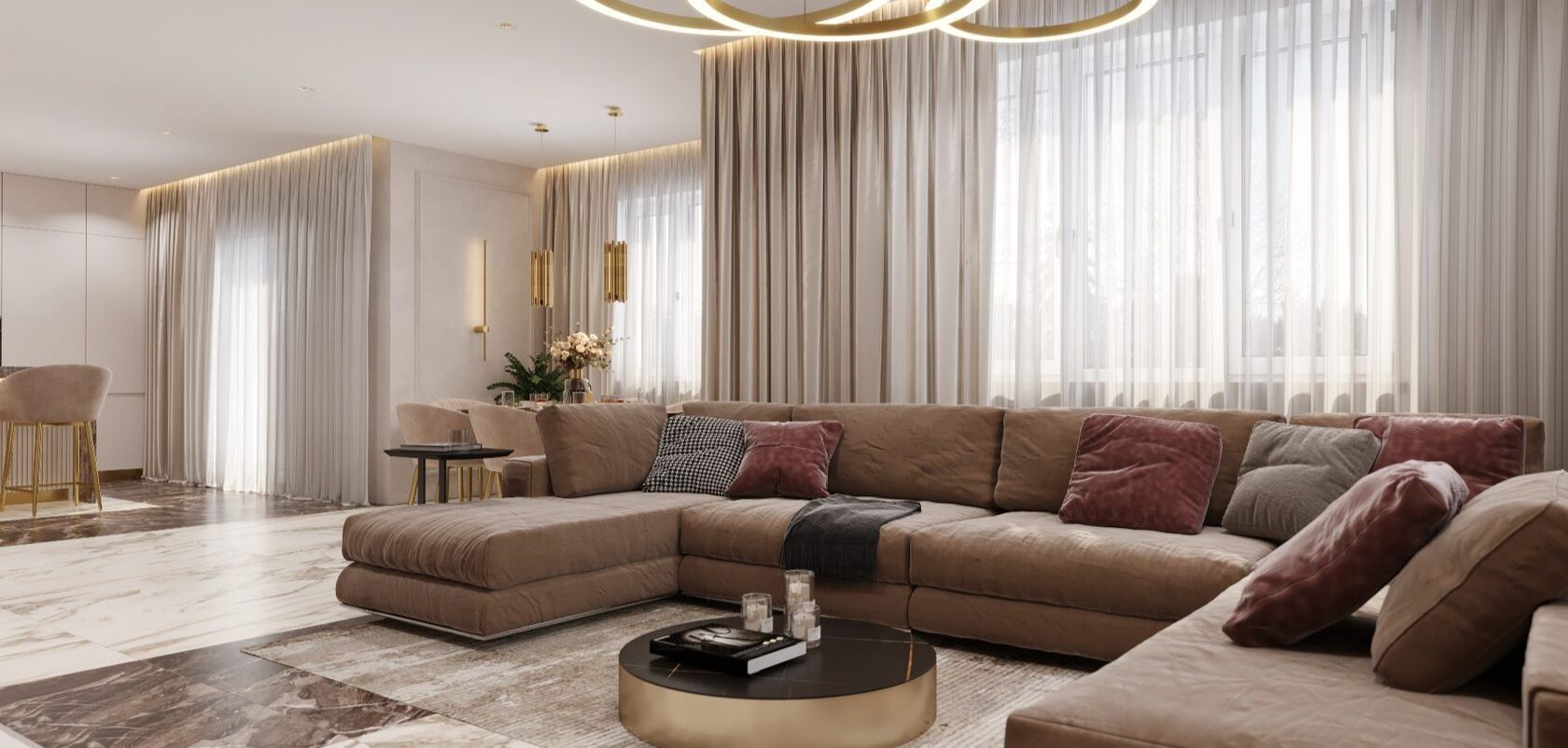 Дизайн проект интерьера в стиле модерн в бежево-коричневых оттенках | Archivogue