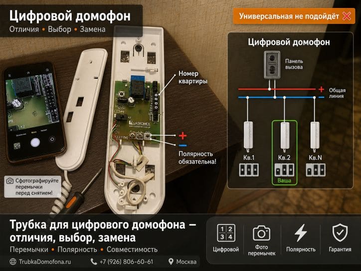 Трубка для цифрового домофона: отличия выбор замена