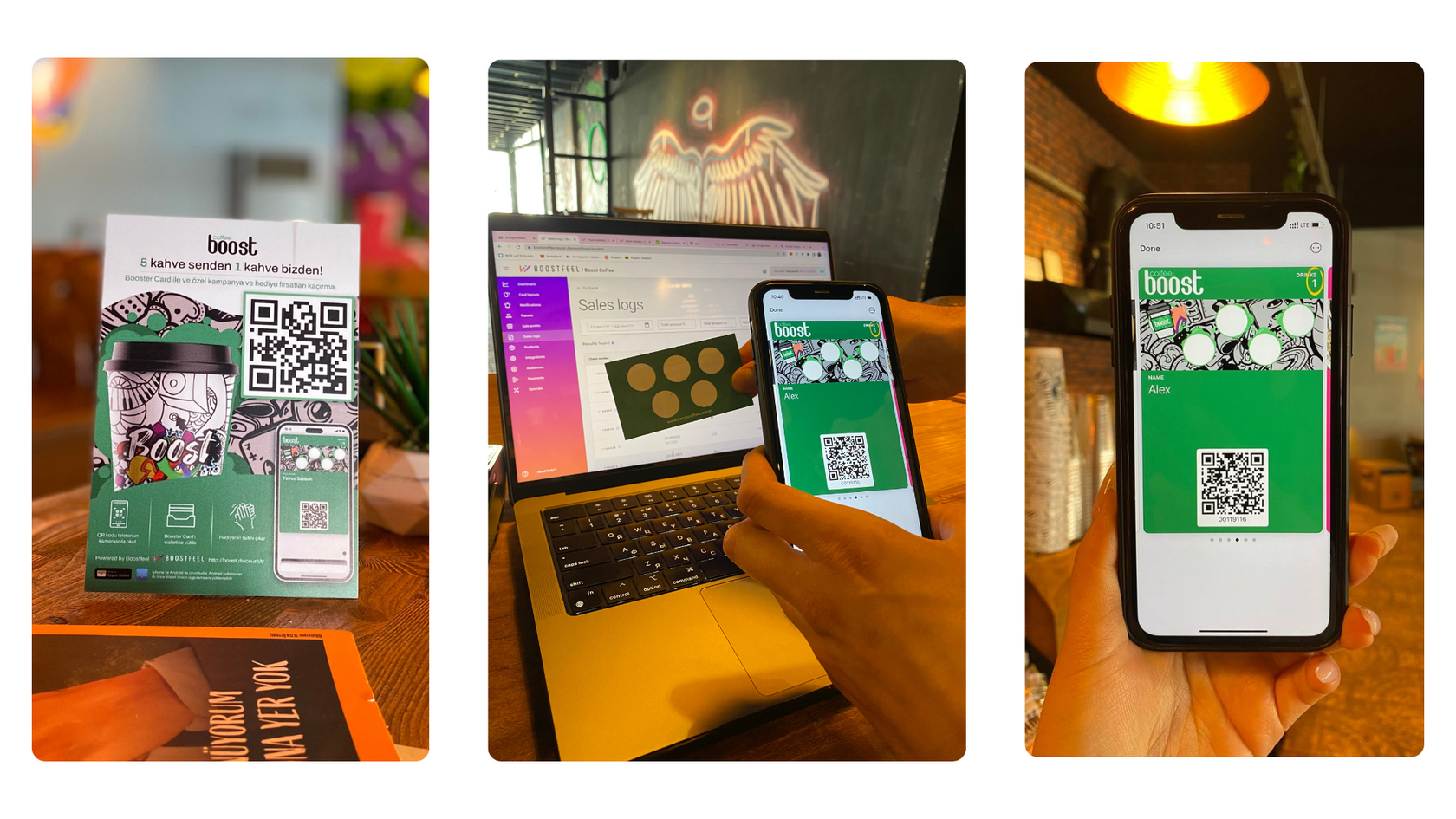 Akıllı telefonda QR kodlu dijital müşteri kartı ve restoran takip sistemi