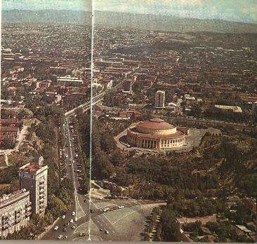 Tbilisi Circus in the city panorama