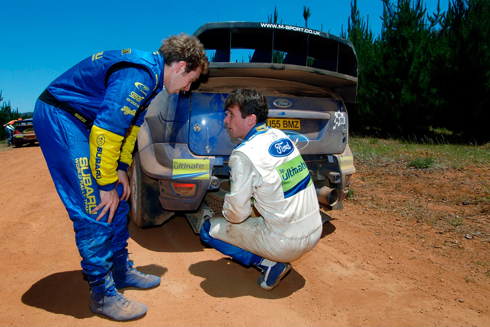 Крис Аткинсон (Subaru) и Роман Креста (Ford), ралли Австралия 2005/Фото: Ralph Hardwick