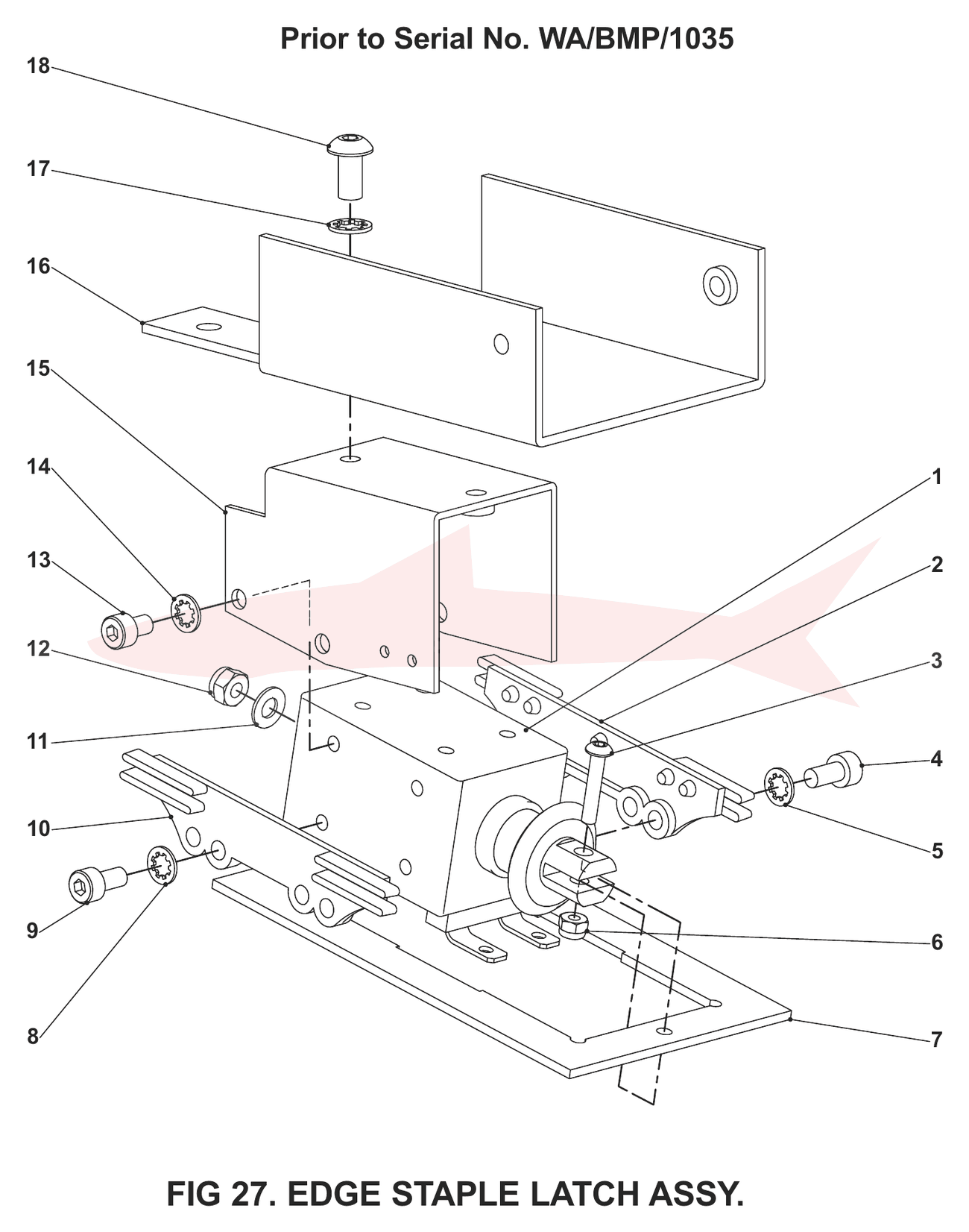 Morgana BookMaster Pro Fig 27 Edge Staple Latch (S/N up to 1035) — схема деталей