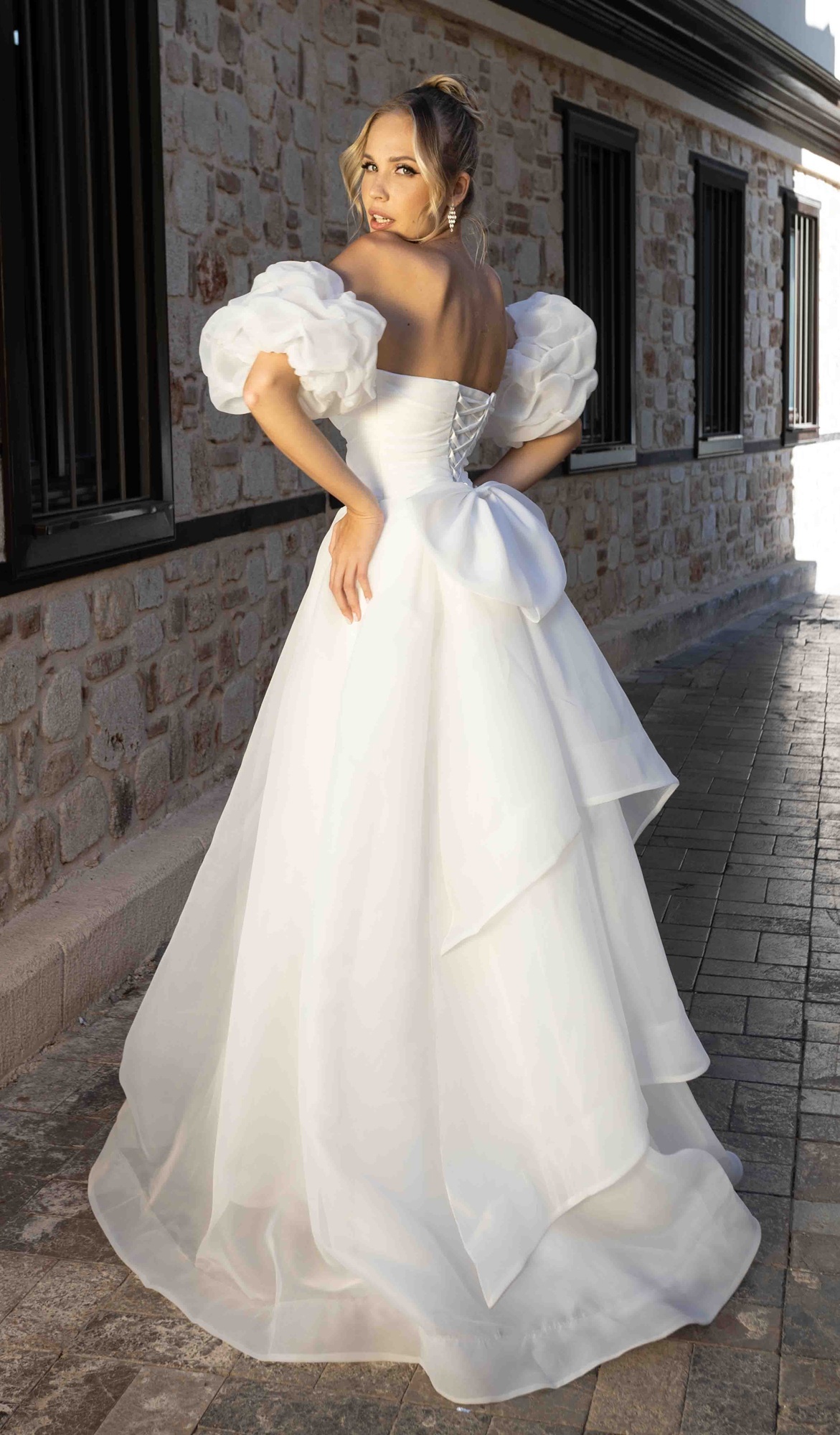 Свадебное платье из матовой органзы