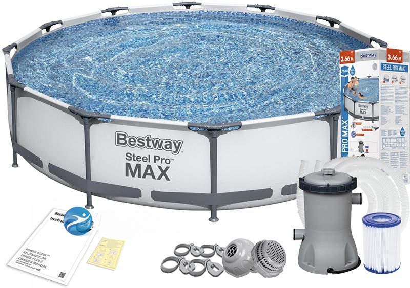 Артикул бассейна bestway. Бассейн Bestway Steel Pro Max 56416/56062, 366х76 см. Бассейн Бествей 366 *366. 366х76 каркасный бассейн Bestway. Каркасный бассейн Bestway Steel Pro Max.