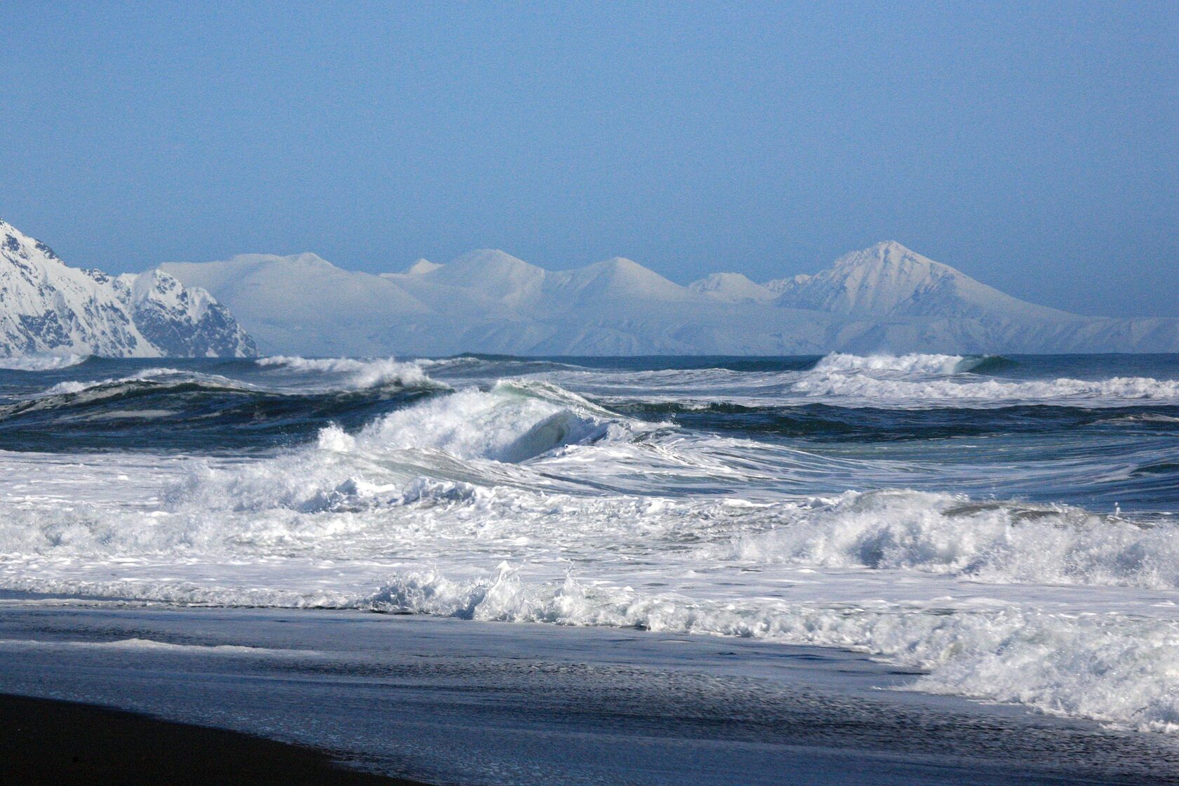 халактырский пляж камчатка зимой