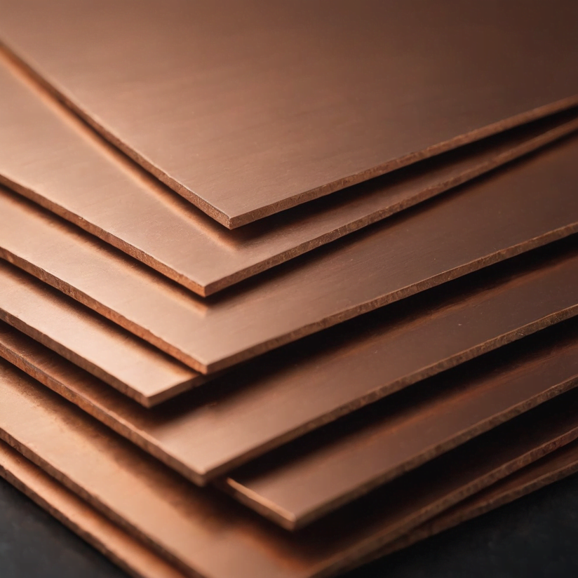 Несколько медных листов, сложенные друг на друга