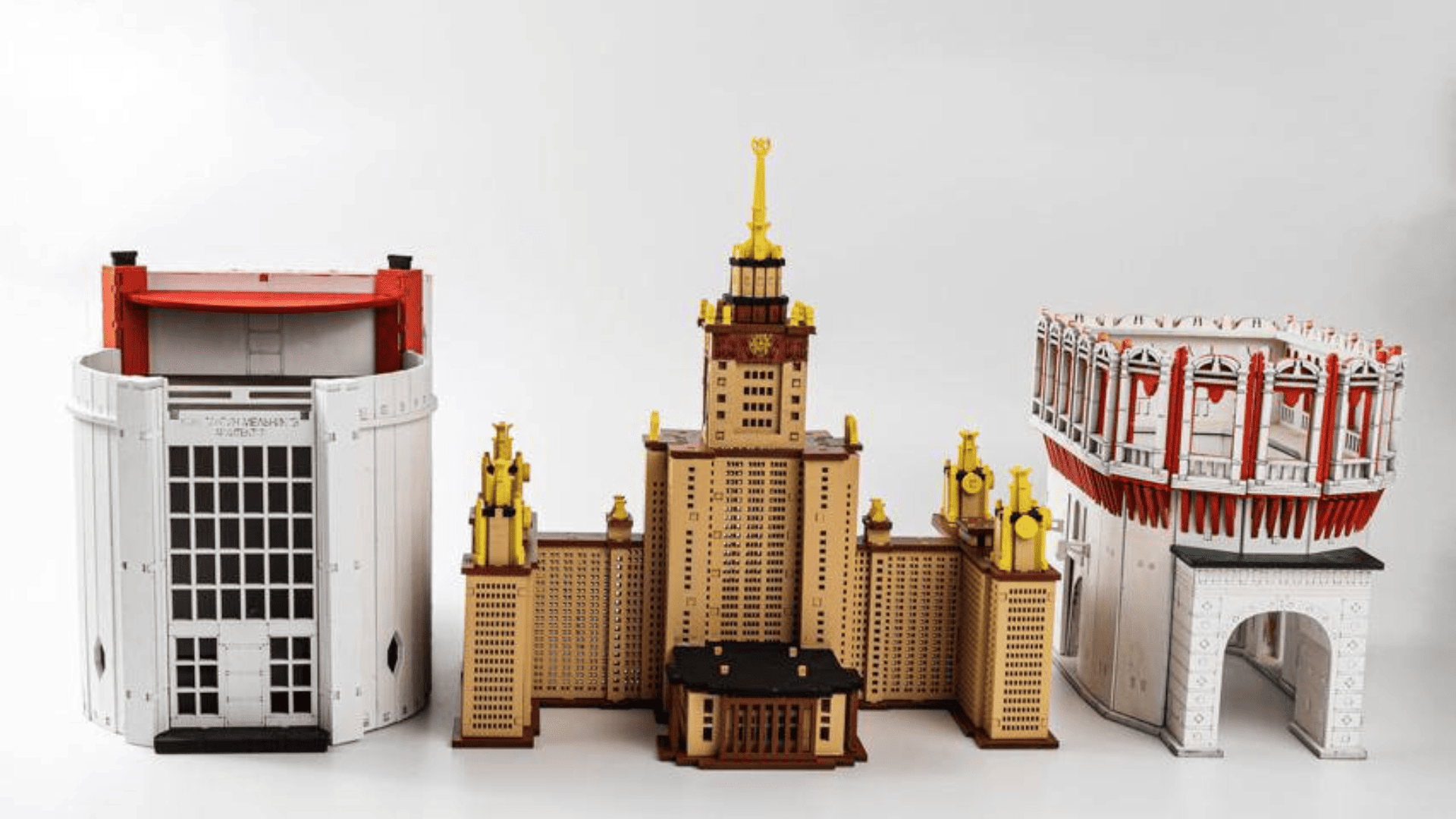 сборная модель, конструктор, конструктор для взрослых, Ростральная колонна, Дом Мельникова, ЦНИИ РТК, Кутафья башня и МГУ., Гоголь шоп, подарок на Новый год, Новый год 2026, подарок мужчине, необычный подарок