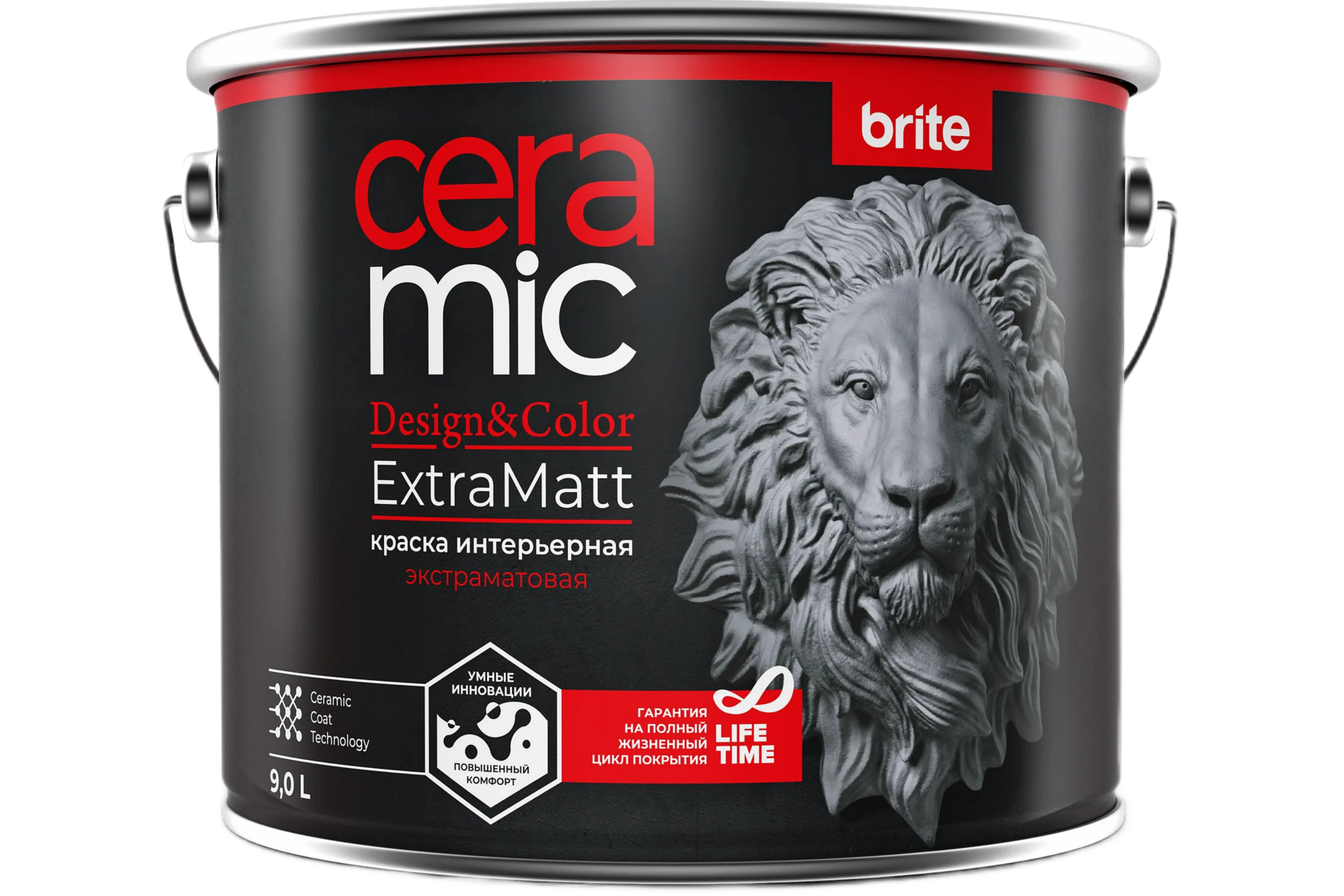 Банка краски Brite Ceramic Design and Color ExtraMatt 9 л