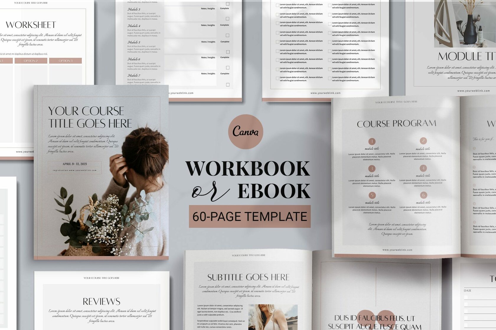 Workbook or ebook Canva Templates - 60 [pages