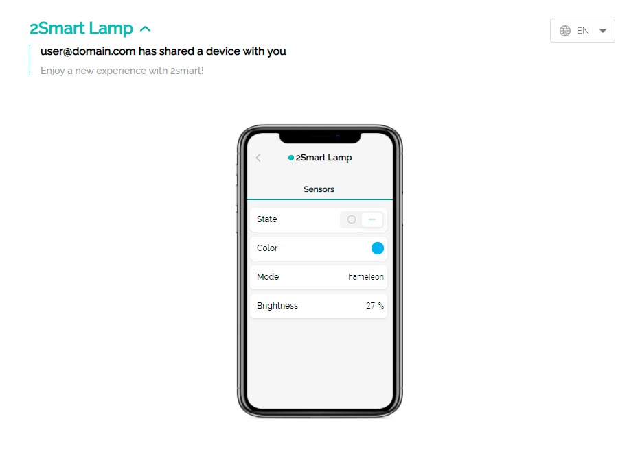 Browser emulator of the 2Smart Cloud mobile application