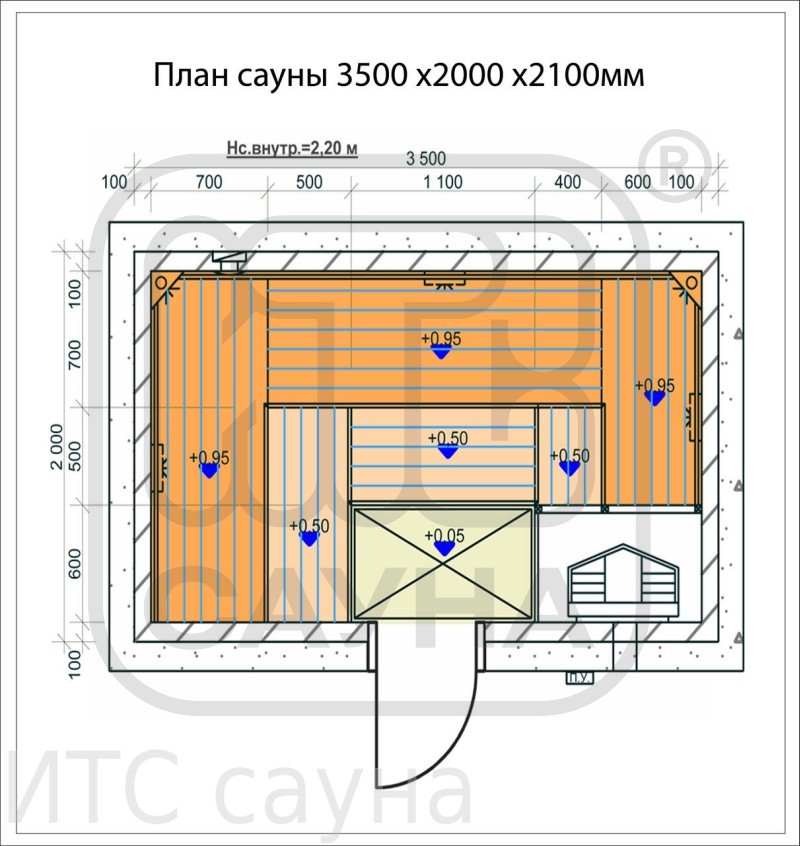 Сауна на плане