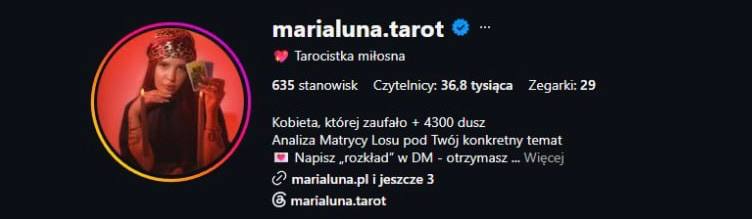 Profil Instagram Maria Luna Tarot
