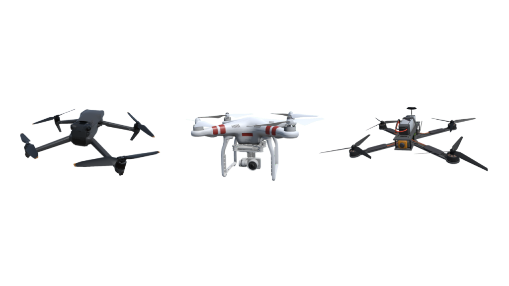 3 модели дронов с разными характеристиками: учебный, гоночный и промышленный Varwin