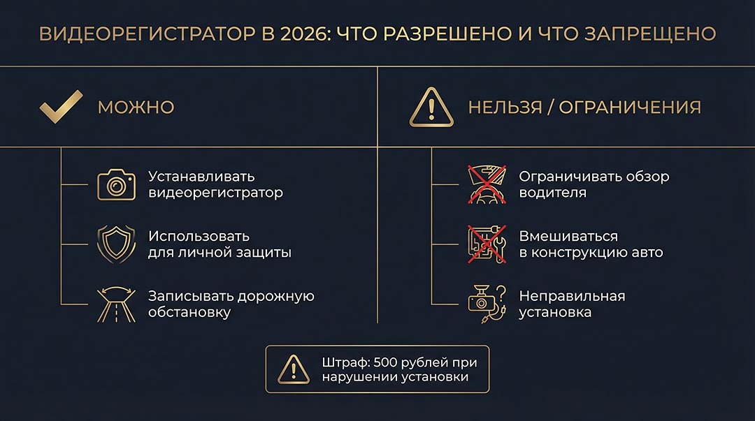 Что разрешено и что запрещено для видеорегистратора