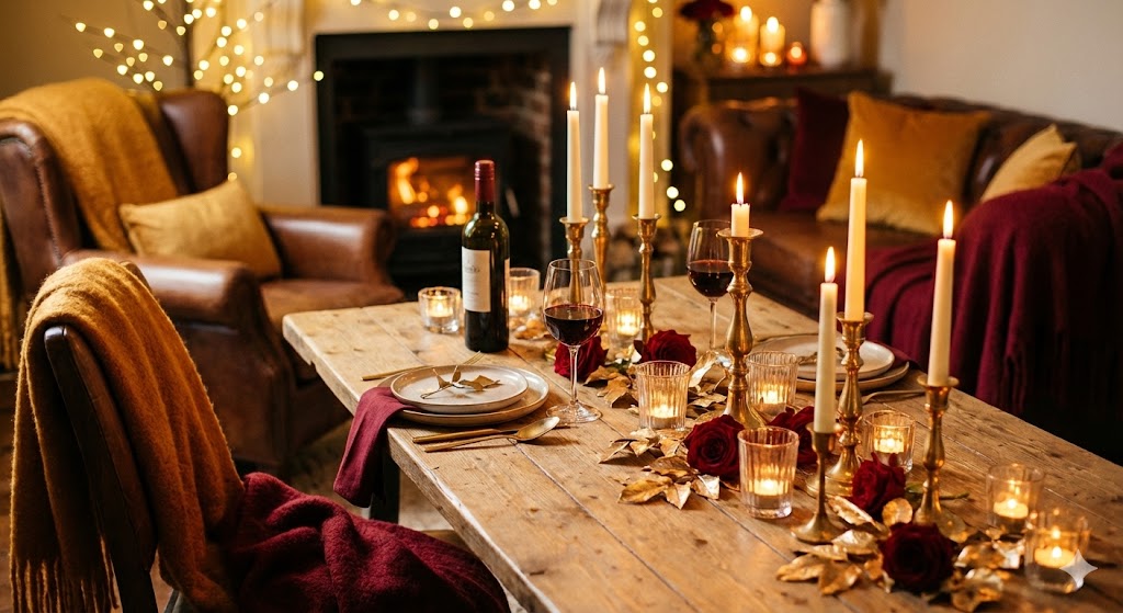 Романтическая атмосфера вечера при свечах 