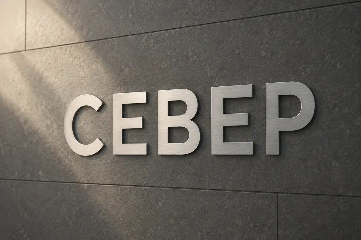 Плоский логотип из шлифованной нержавеющей стали