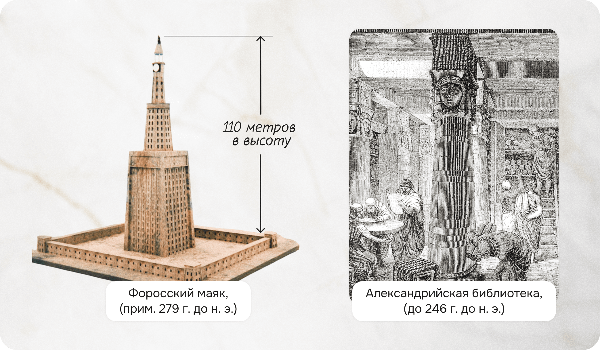 Форосский маяк, Александрийская библиотека