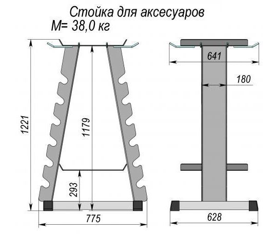 Стойка для дисков штанги чертеж