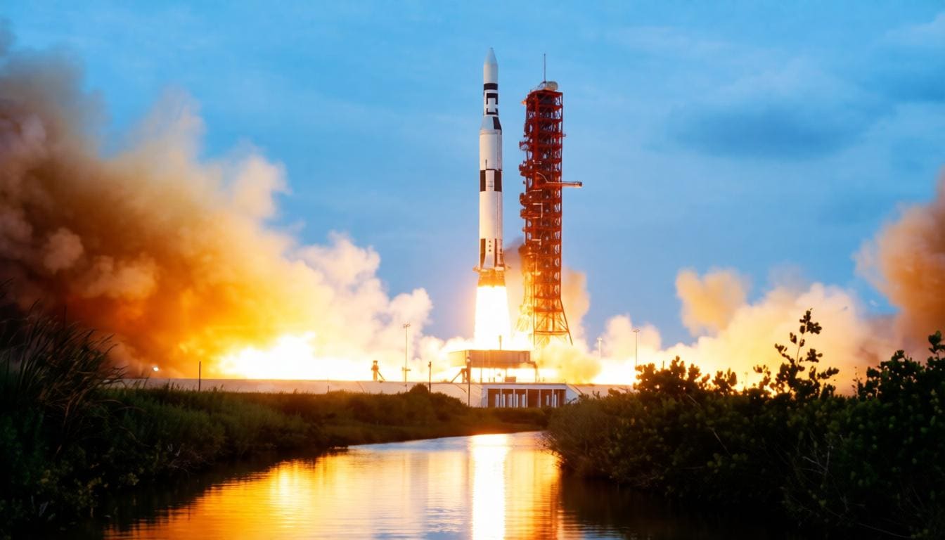 запуск Skylab 14 мая 1973 NASA Saturn V космическая станция.