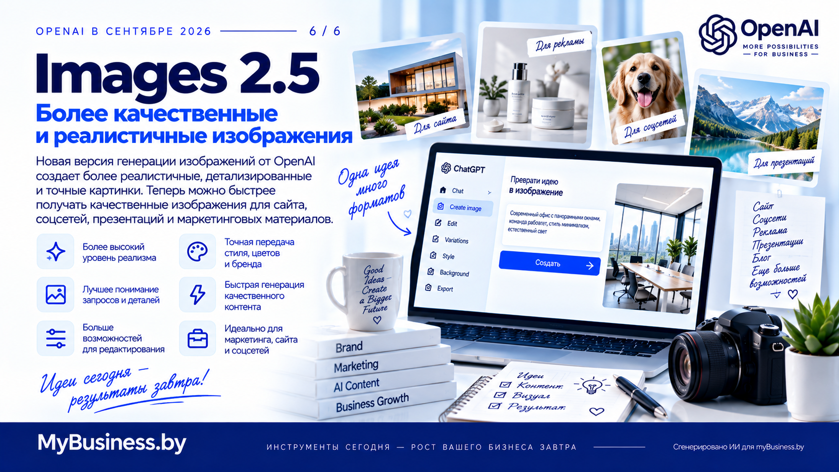 ChatGPT Images 2.5 - генерация и редактирование изображений OpenAI в 2026 году