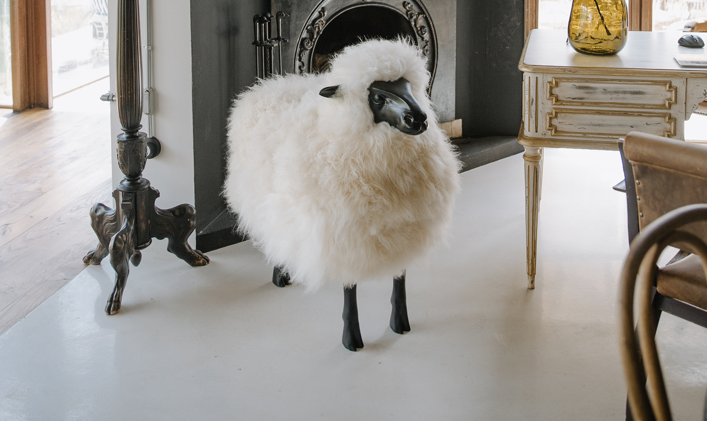 ◆KOMOREBI MUSEUM◆ Handmade cup sole lace-up lamb shearling Lalanne style sheep by Cozytte