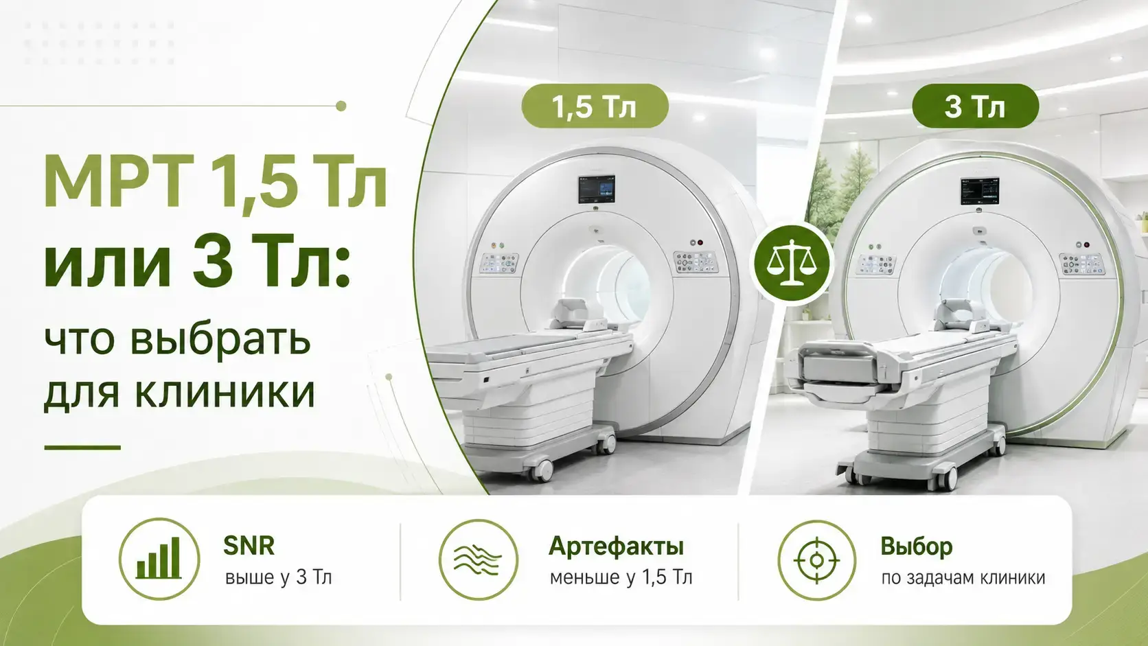 МРТ 15 Тл или 3 Тл: что выбрать для клиники