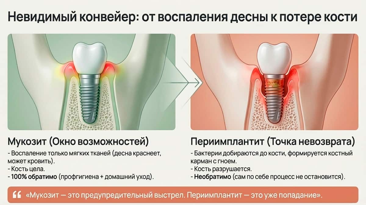 Мукозит и периимплантит