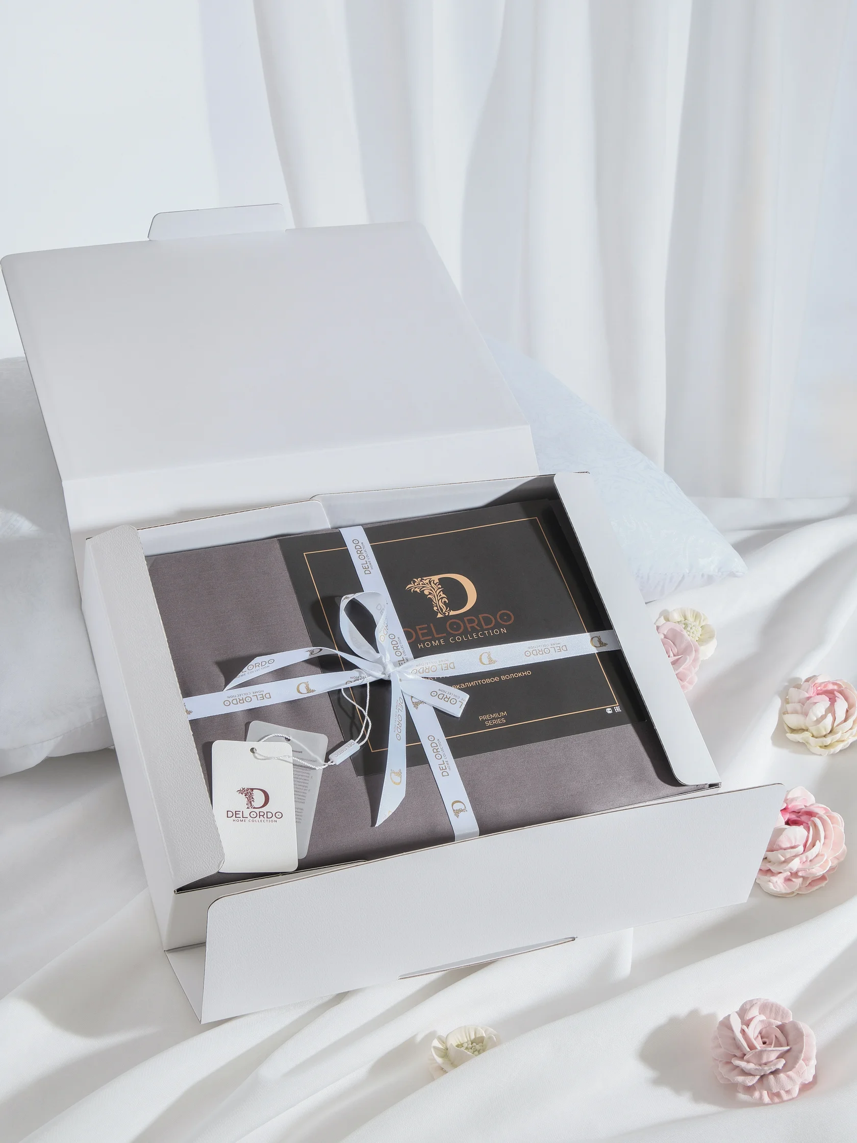 Стильная съемка комплекта постельного белья в студии