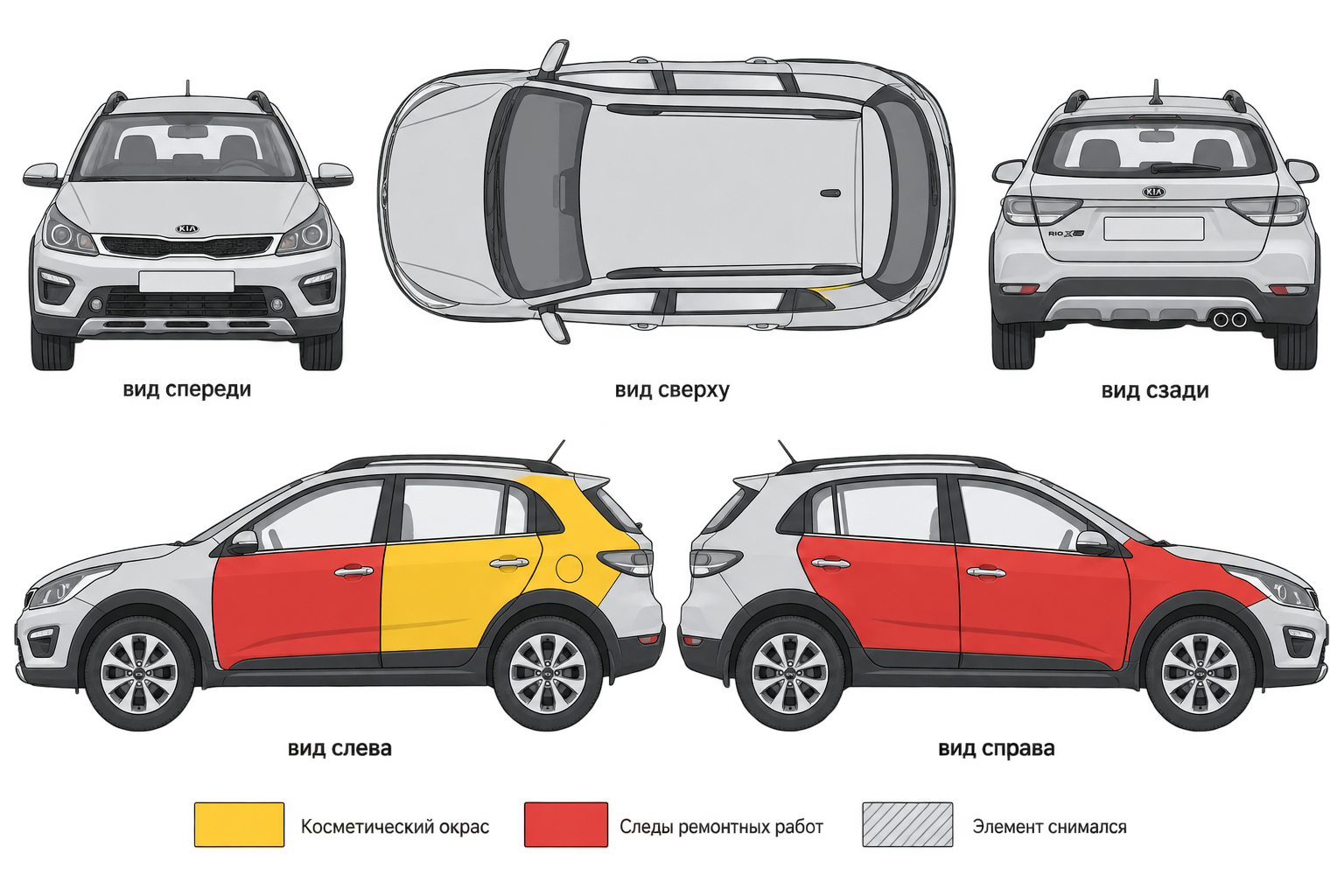 Карта ЛКП Kia Rio X-Line
