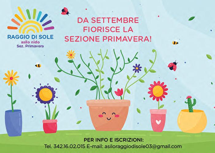 Grafica per annuncio apertura sezione primavera asilo nido Raggio di Sole