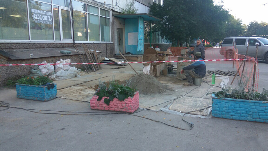 заполнение пустот в пазухах обратной засыпки