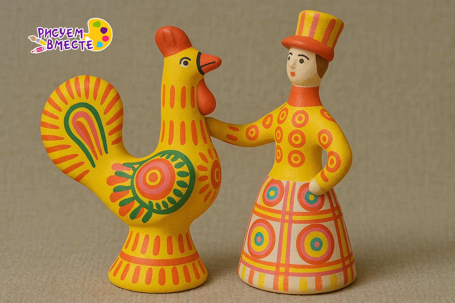 Пример декоративно-прикладного искусства Филимоновская игрушка