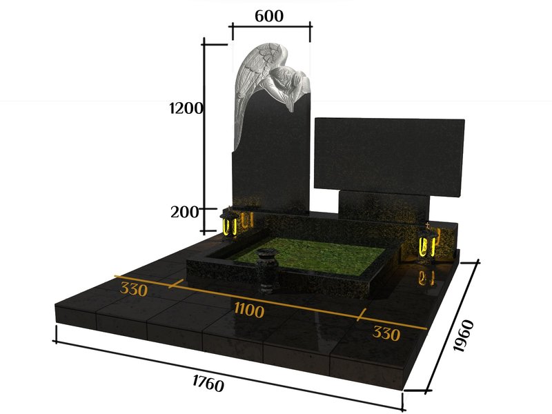размер памятника на могилу